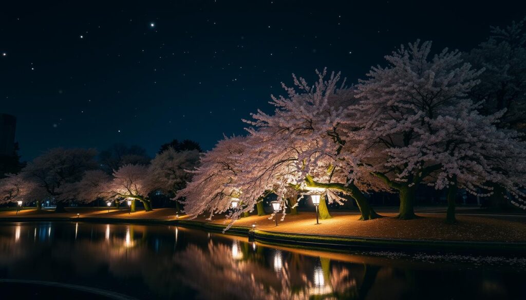 nighttime sakura viewing