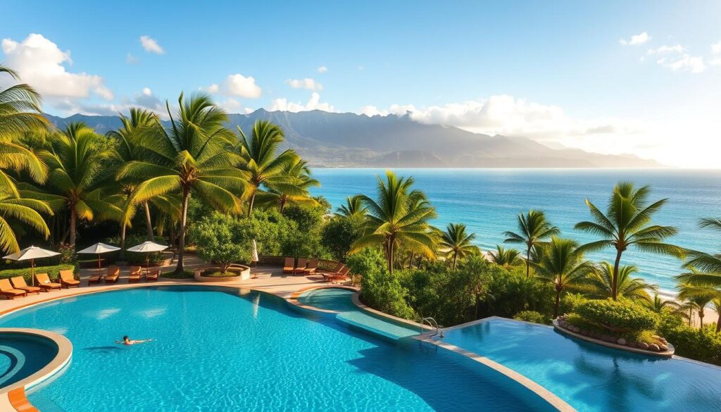 Luxury resort pool in Hawaii